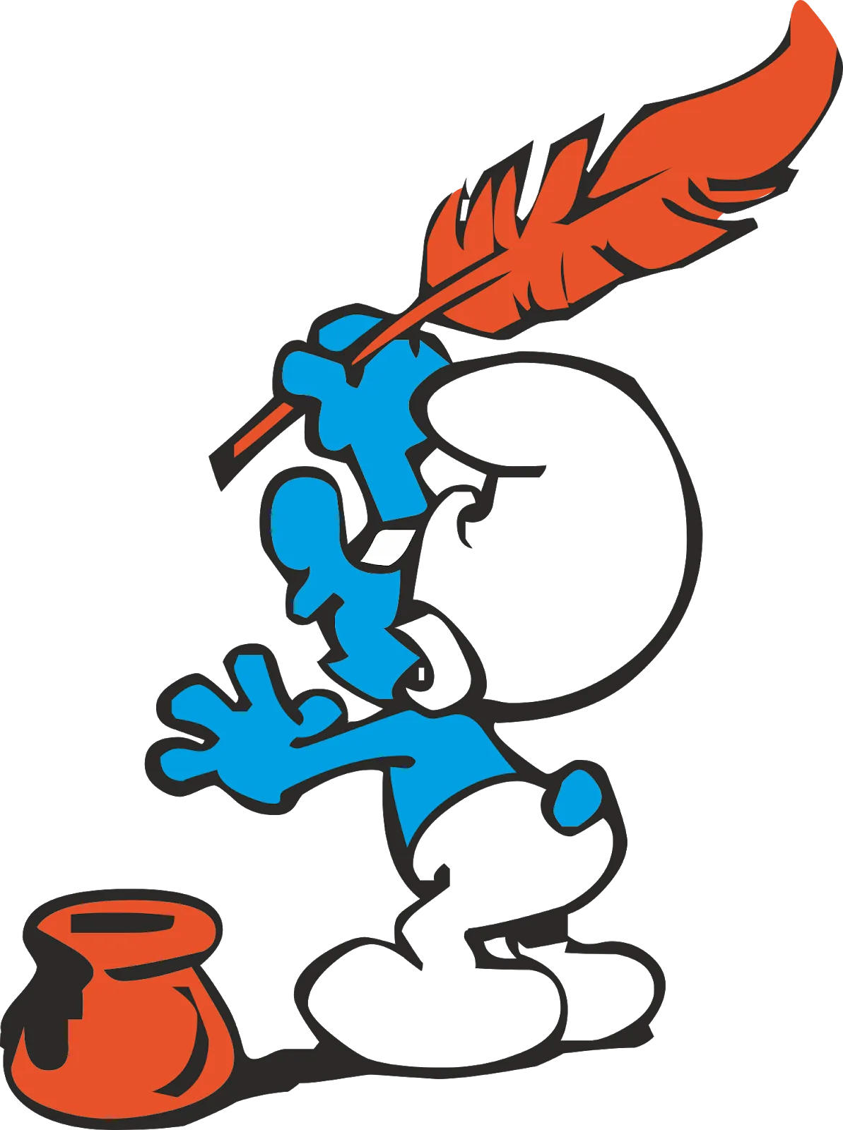 Smurfs Dreamy Smurf, looking at the sky, lost in thought, free png